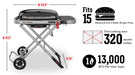 Weber Weber Traveler RV Portable Gas Grill 9011701 Barbecue Finished - Gas 077924162732