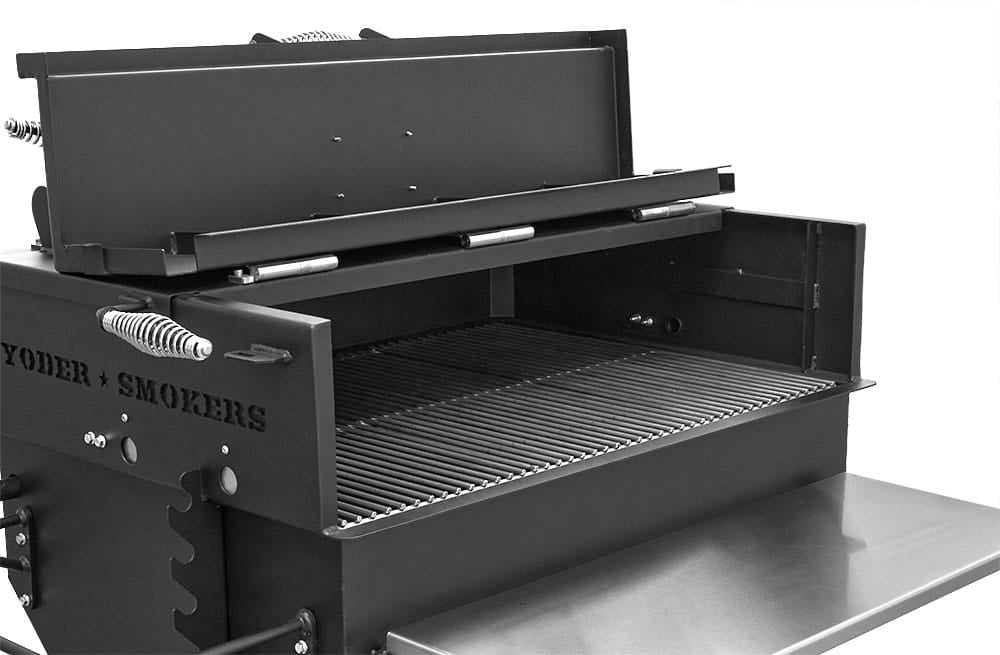 Yoder Chrome Stack Yoder 24x36 Flat Top Charcoal Grill (Dual Smoke Stack) — Chadwicks & Hacks