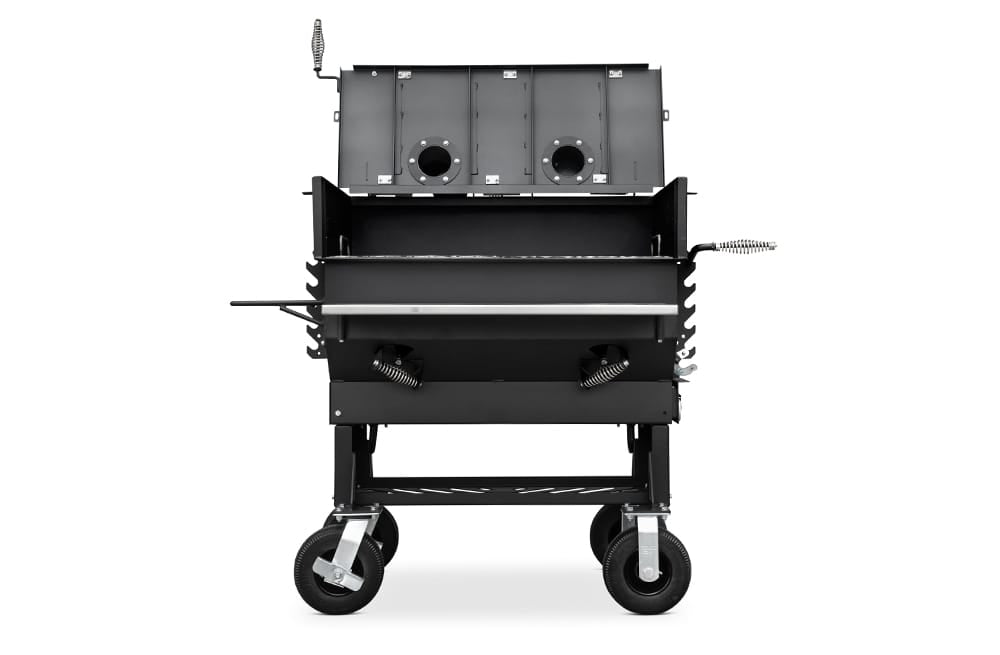 Yoder Chrome Stack Yoder 24x36 Flat Top Charcoal Grill (Dual Smoke Stack) — Chadwicks & Hacks