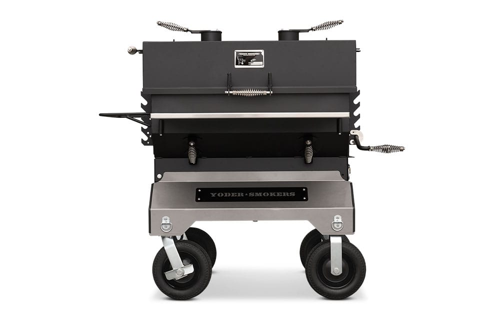 Yoder Yoder 24x36 Flat Top Competition Charcoal Grill (Dual Smoke Stack) Barbecue Finished - Charcoal