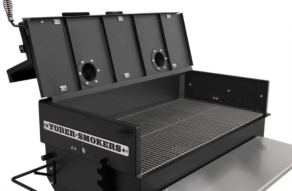 Yoder Chrome Stack Yoder 24x48 Flat Top Charcoal Grill (Dual Smoke Stack) — Chadwicks & Hacks