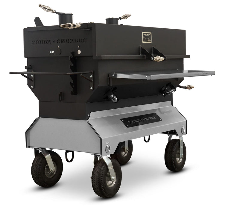 Yoder Yoder 24x48 Flat Top Competition Charcoal Grill (Dual Smoke Stack) Barbecue Finished - Charcoal